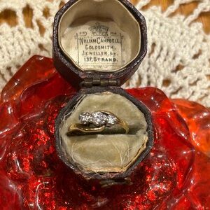 antique trilogy ring from England. 18k YG & platinum size 4.5